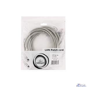 Cablexpert Патч-корд UTP PP12-3M кат.5, 3м, литой, многожильный (серый)