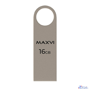 Maxvi USB Drive 16GB MK metallic silver, монолит, металл, USB 2.0