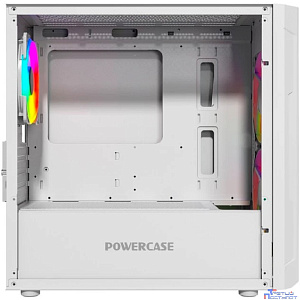 Powercase Mistral Micro D3W ARGB, Tempered Glass, 2x 140mm ARGB PWM+1x 120mm ARGB PWM, белый, mATX  (CMMDW-A3)