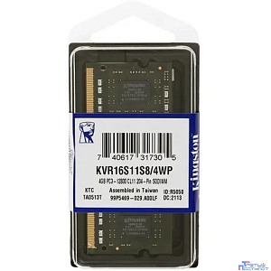 Kingston DDR3 SODIMM 4GB KVR16S11S8/4WP PC3-12800, 1600MHz