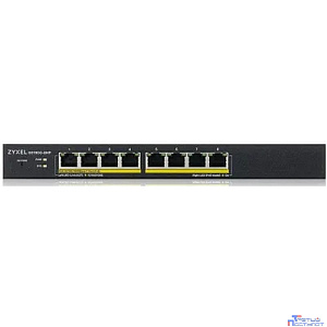 ZYXEL GS1900-8HP-EU0103F Smart L2 коммутатор PoE+, 8xGE PoE+, настольный, бесшумный, бюджет PoE 70 Вт