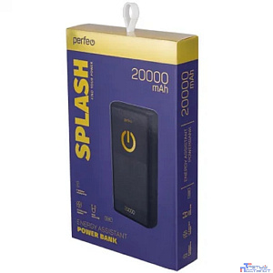 Perfeo Powerbank 20000 mah + Micro usb /In Micro usb /Out USB 1 А, 2.1A/ Black (PF_B4298)