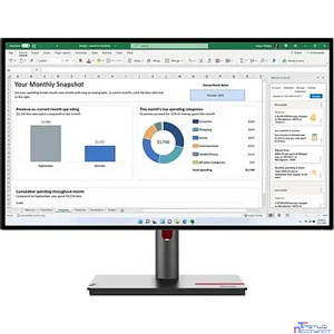 LCD Lenovo 27" P27h-30 ThinkVision черный {IPS 2560x1440 60Hz 6ms 16:9 1000:1 350cd 178/178 DVI HDMI DisplayPort HAS Pivot USB}