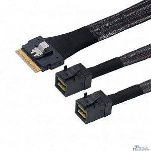 Lr-Link LRSF5443(8i)-SAS4.0 SAS SFF-8654 8i to 2xHDminiSAS SFF-8643 Cable,0.8m(SAS 4.0)