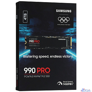 Samsung SSD 4TB 990 PRO PCIe Gen 4.0 x4 NVMe 2.0 V-NAND TLC MZ-V9P4T0BW