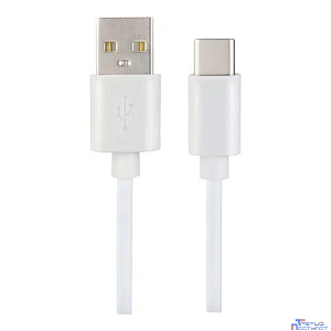 PERFEO Кабель USB A вилка - C вилка, 2.4A, белый, силикон, длина 1 м., ELASTIC (U4717)