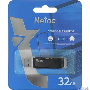 Netac USB Drive 32GB US11 NT03US11C-032G-32BK USB3.2 черный/серебристый