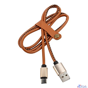 Rexant (18-1897) Кабель USB-A – Type-C, 2,1A, 1м, эко-кожа, коричневый
