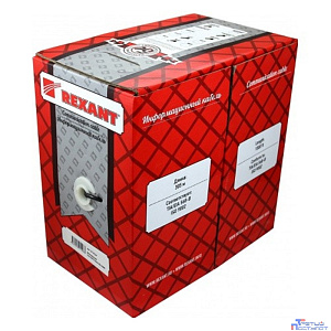 Rexant (01-0122) Кабель витая пара F/UTP, CAT 5e, PVC, 2PR, 24AWG, INDOOR, SOLID, серый, 305м