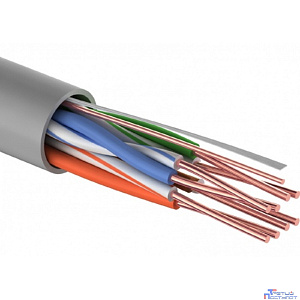 PROconnect  (01-0048-3) Кабель витая пара омедненный U/UTP, CCA, CAT 5, PVC, 4PR, 26AWG, INDOOR, SOLID, серый, 305м Light
