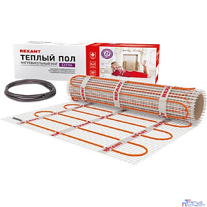 Rexant 51-0516 Теплый пол (нагревательный МАТ) Extra, площадь 8,0 м2 (0,5 х 16,0 метров), 1280Вт, (двух жильный)