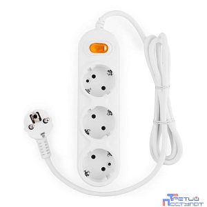 PowerCube Удлинитель (PC-1-5М) 5.0м, 3 розетки, 16А, с выключателем, белый
