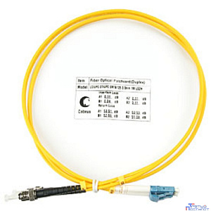 Cabeus FOP(d)-9-LC-ST-1,5m Шнур оптический duplex LC-ST 9/125 sm 1,5м LSZH