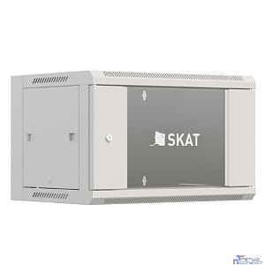БАСТИОН SKAT TB-6W645GF-G Шкаф настенный телекоммуникационный 6U 600х450х370мм, дверь стеклянная (4410) {1.5 года гарантия}