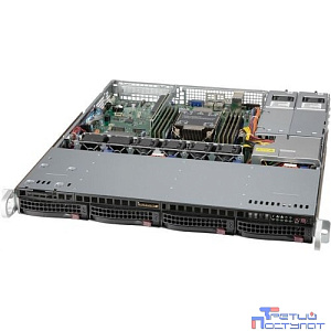 Supermicro SYS-510P-MR LGA-4189, TDP 270W, Intel C621A, 8xDDR4, 4x 3.5" NVMe/SATA drive bays (4x 3.5" NVMe hybrid), SATA3 (6Gbps), 1xPCI-E 4.0 x16 FHFL, 2x1GbE LAN, 1xRJ45 IPMI, 5xUSB 3.2, 6xUSB 2.0,