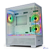 XASTRA Корпус Q500 3ARGB-C10 White ATX/Aquarium/Screewless/ 3x120mm ARGB PWM FM fans/Argb+PWM HUB 10port/ Q500-3FM12A-C10-WH