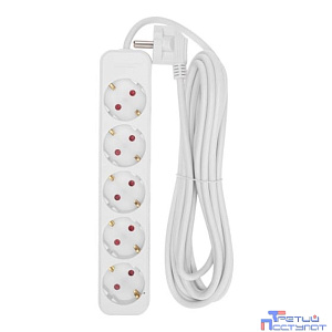 Rexant 13-4030 Удлинитель STANDARD 5 гнезд, 5м, 3х1,0мм?, с/з, белый