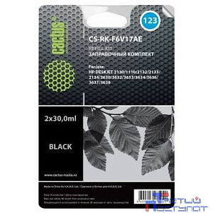 Cactus CS-RK-F6V17AE Заправочный набор для HP DJ 2130, черный, 60мл