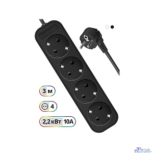 Defender Удлинитель M430 3.0 м, 4 розетки  [99326], с заземлением