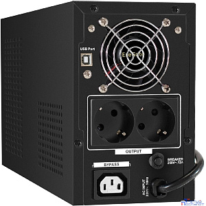 Exegate EX295981RUS ИБП (инвертор, синус, для котла) ExeGate SineTower SN-1000.LCD.AVR.2SH.1C13.USB <1000VA/800W, чистая синусоида, LCD дисплей, AVR, 2*Schuko+1*C13, USB, линейно-интерактивный, Black>