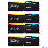 Память DDR5 4x32GB 5600MHz Kingston KF556C40BBAK4-128 Fury Beast Black RGB RTL Gaming PC5-44800 CL40 DIMM 288-pin 1.25В dual rank с радиатором Ret