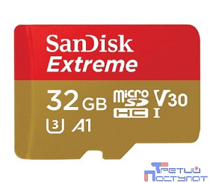 Micro SecureDigital 32GB SanDisk microSDXC Class 10 UHS-I A1 C10 V30 U3 Extreme 100MB/s
