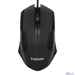 Мышь ExeGate SH-9025L (USB, оптическая, 1000dpi, 3D, 3 кнопки и колесо прокрутки, длина кабеля 2м, черная, RTL) (279942)