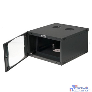 Шкаф настенный 19, 6U TWT TWT-CBWNG-6U-6x6-BK 550x600, стеклянная дверь, черный
