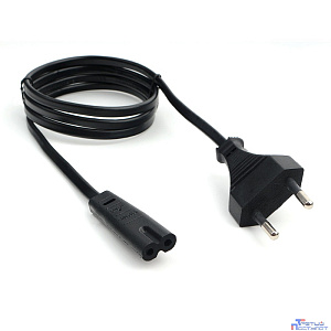 Кабель питания Cablexpert CEE 7/16-C7, 2х0.5мм2, 2.5A, 1м, черный, пакет (PC-184/2-1M)