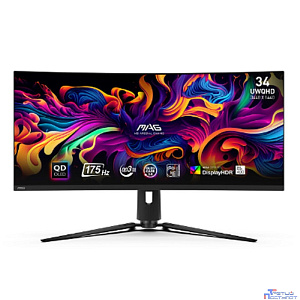 MSI MAG 34" 341CQP QD-OLED {QD-OLED Curved 3440x1440 175Hz 0.03ms 21:9 178/178 250cd 1500000:1 10bit 2xHDMI2.1 DisplayPort1.4 USB-C(15W, DP) 2xUSB2.0 FreeSync(PremPro)}