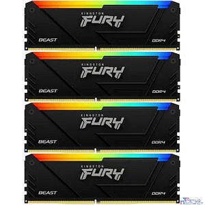 Память оперативная/ Kingston 32GB 2666MT/s DDR4 CL16 DIMM (Kit of 4) FURY Beast RGB