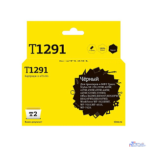 T2 C13T12914010 Картридж (IC-ET1291) для  EPSON Stylus SX420W/SX425W/SX525WD/Office B42WD/BX305F/BX320FW/BX625FWD черный с чипом