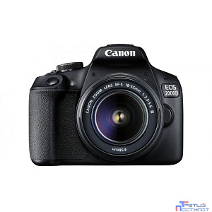 Canon EOS 2000D черный {24.1Mpix 18-55mm f/3.5-5.6 III 3" 1080p Full HD SDXC Li-ion} (с объективом) 2728C002