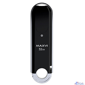 Maxvi USB Drive 32GB P2  32GB black, монолит с колпачком, ABS пластик, USB 2.0