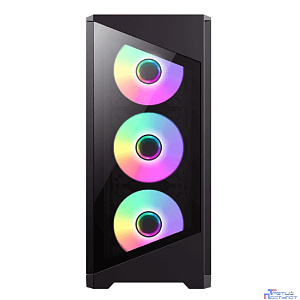 GameMax Корпус Destroyer TGB без БП(mATX, Черн.,USB3.0, Зак.стек., 4*120мм. ARGB , пыл.фильтр)