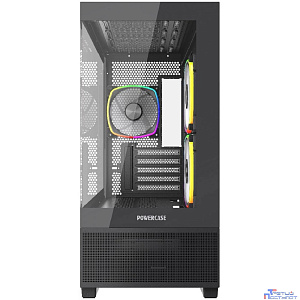 Powercase Vision Micro M3B, Tempered Glass, 3x 120mm ARGB PWM Fan, чёрный, mATX  (CVMMB-A3)