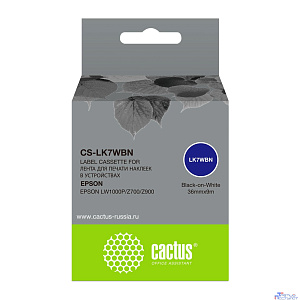 Картридж ленточный Cactus CS-LK7WBN черный для Epson LW1000P/Z700/Z900