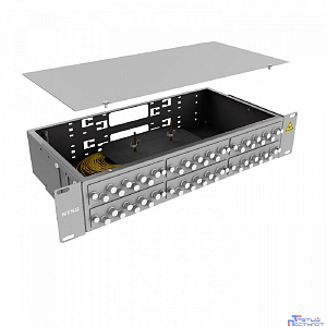 NTSS Кросс 19" NTSS PREMIUM, предсобранный 2U, 32 порта FC/UPC, 9/125 мкм, (сплайс, пигтейлы, кдзс, планки, адаптеры) NTSS-RFOB-PM-2U-32-FC/U-9-SP1.5G2A