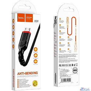 HOCO X59/ USB кабель Micro/ 1m/ 2.4A/ Нейлон/ Black