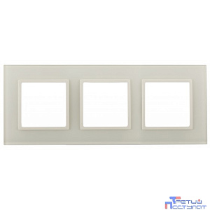 Эра Б0034507 14-5103-02 Рамка на 3 поста, стекло, Эра Elegance, сл.кость+сл.к