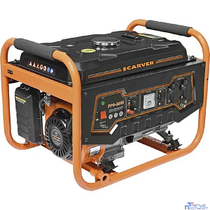 Генератор CARVER PPG- 3600 бензин [01.020.00003] { (LT-168F-1, 2,5/2,8кВт, 220В, бак 15л, обмотка медь)(16шт/пал) }