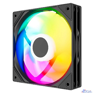 Powercase Вентилятор (M53-12 ARGB) Black 120x120x25mm (PWM, 100шт./кор, 4pin PWM (M+F)+ 3pin ARGB (M+F), 600-1800±10% об/мин) Bulk