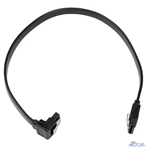 Cablexpert Кабель интерфейсный SATA Sata3 7pin / 7pin, угловой, защелка, 30см, черный, пакет (CC-SATAM-DATA90-BL-30CM)