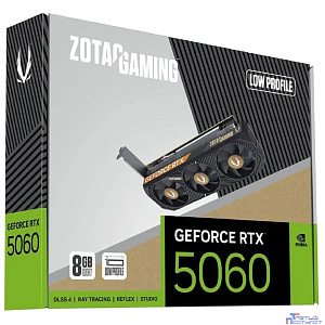 Видеокарта Zotac RTX5060 LOW PROFILE 8GB GDDR7 128bit 2xDP HDMI 3FAN LP LITE PACK