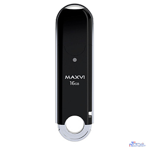 Maxvi USB Drive 16GB P2 black, монолит с колпачком, ABS пластик, USB 2.0