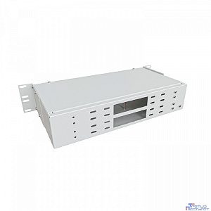 NTSS Кросс NTSS оптический 19'' укомплектованный 2U, 48 портов LC/UPC duplex, 9/125 мкм (планки, сплайс-кассета 3шт, пигтейлы, КДЗС, адаптеры) серый RAL 7035 NTSS-RFOB-2U-48-2LC/U-9-SP1.5G1AY