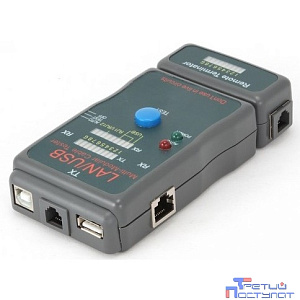 Gembird NCT-2 Тестер LAN Cablexpert , 100/1000 Base-TX, для UTP, STP, RJ-11, USB-кабеля