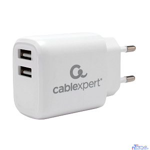 Cablexpert  Зарядное устройство 10.5Вт, 2.1А, 2xUSB, белый, пакет (MP3A-PC-58)