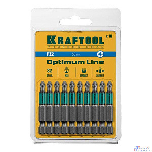 Набор бит Kraftool 26124-2-50-10,  шестигранный (1/4HEX - E),  10шт