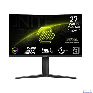 MSI MAG 27" 275CQRF QD E2 черный {VA 2560x1440 180Hz 300cd 178/178 2xHDMI DisplayPort USB-C HAS}